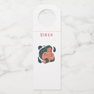 Cute Virgo, zodiac, star sign print Bottle Tag