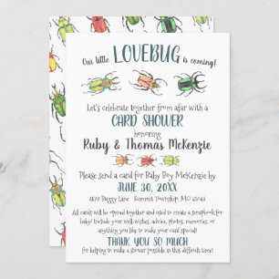 Cute Virtual Baby Card Shower Love Bugs Beetles
