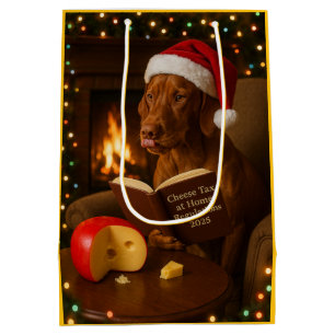 Cute Vizsla Cheese Tax Christmas gift bag