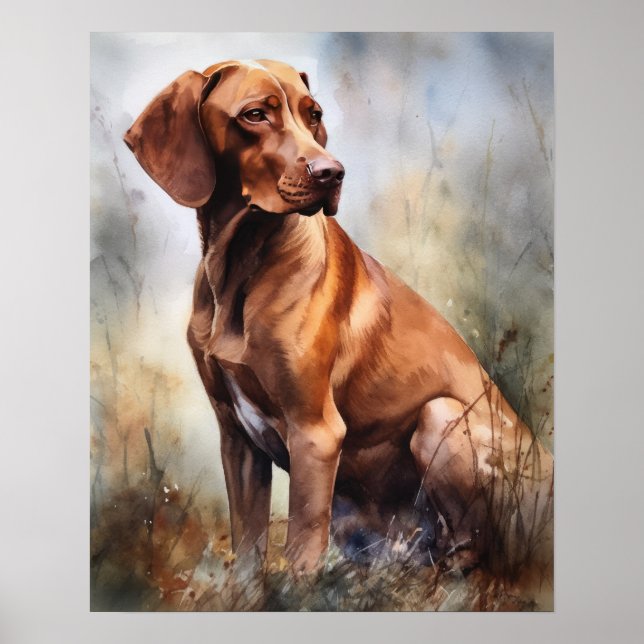 Cute Vizsla Dog Art Print Poster (Front)