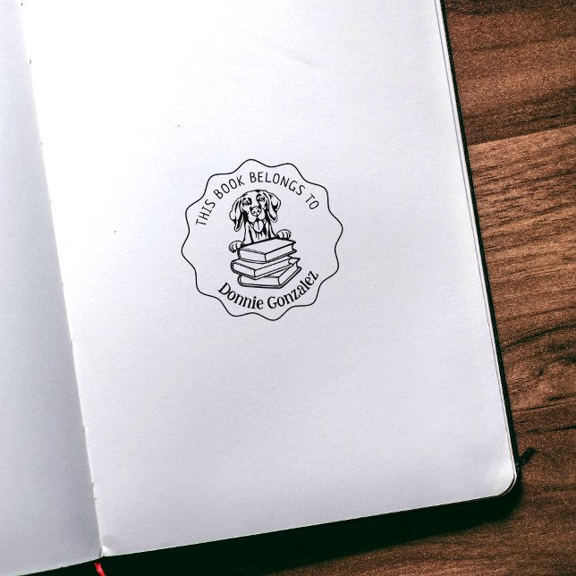  Cute Vizsla Dog Book Rubber Stamp (Creator Uploaded)