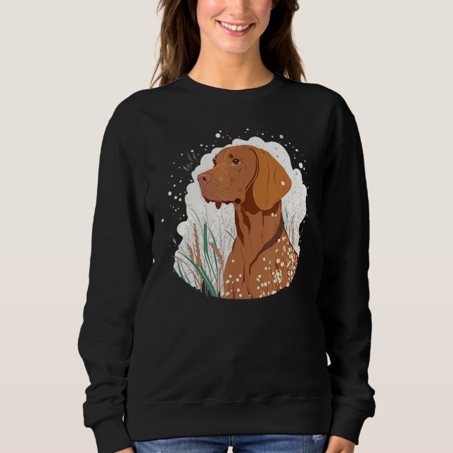 Cute Vizsla Dog on Vizsla Lover_3 Sweatshirt (Front)
