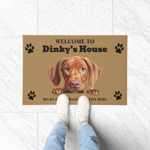 Cute Vizsla Dog Photo Doormat