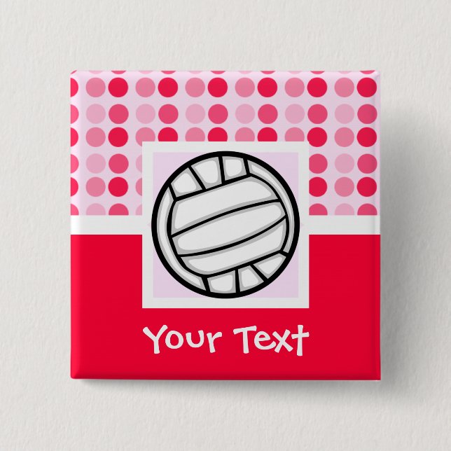 Cute Volleyball 15 Cm Square Badge (Front)