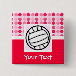 Cute Volleyball 15 Cm Square Badge