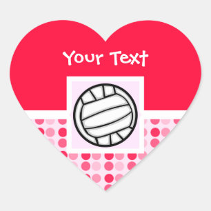 Cute Volleyball Heart Sticker