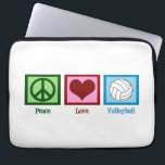 Cute Volleyball Laptop Sleeve<br><div class="desc">Peace Love Volleyball. I heart volleyball.</div>