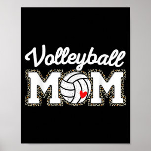 Cute Volleyball Mum Leopard Print Mothers Day