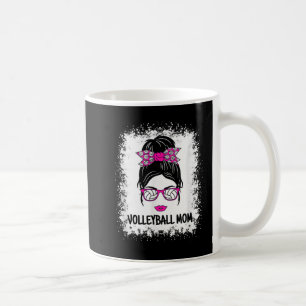 Cute Volleyball Mum Messy Bun Women Volleyball Lad Coffee Mug
