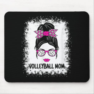 Cute Volleyball Mum Messy Bun Women Volleyball Lad Mouse Pad