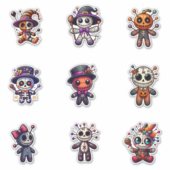 Cute Voodoo Doll Stickers (Front)