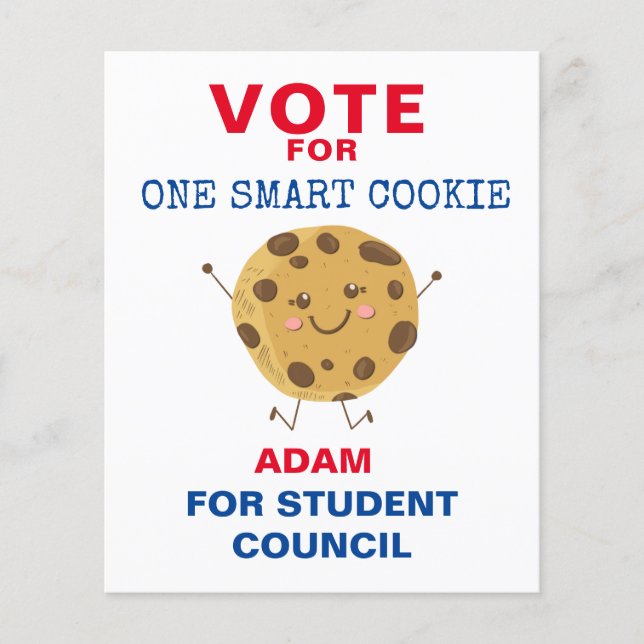 Cute Vote for Class President: smart cookie  Flyer (Front)