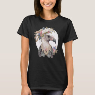 Cute Vulture Bird Flower Crown Floral Exotic Birds T-Shirt
