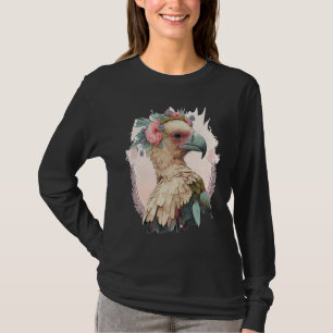 Cute Vulture Bird Flower Crown Floral Wild Birds T-Shirt