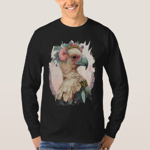 Cute Vulture Bird Flower Crown Floral Wild Birds T-Shirt
