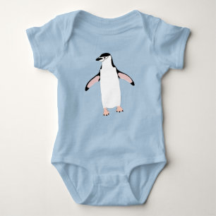 Cute Waddling Chinstrap Penguin Baby Bodysuit