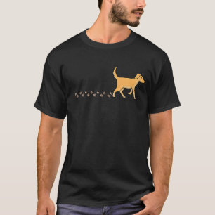 Cute Waddling Puppy Dog  Footprint Paws T-Shirt