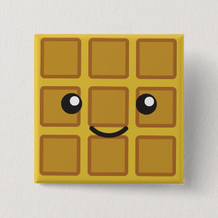 Cute Waffle 15 Cm Square Badge