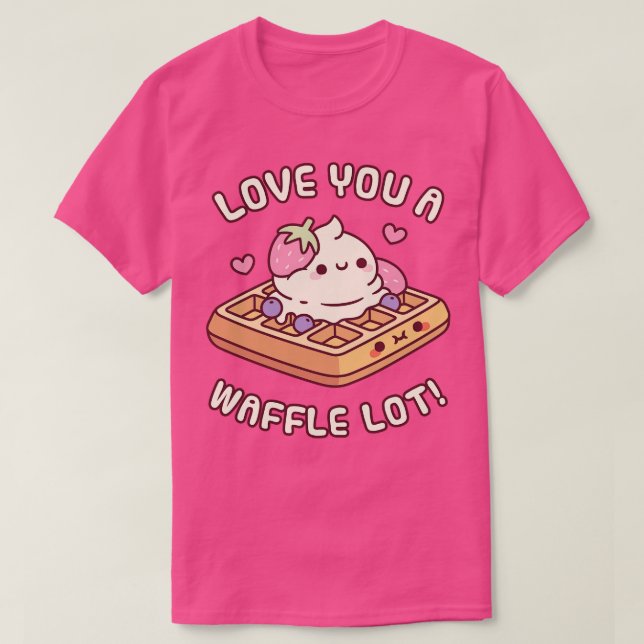 Cute Waffle And Ice Cream Love You A Waffle Lot Pu T-Shirt (Design Front)