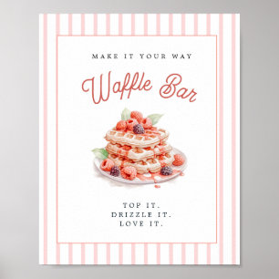 Cute Waffle Bar Bridal shower  Poster