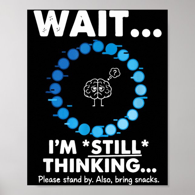 Cute Wait i'm thinking funny sarcastic humorous Poster (Front)