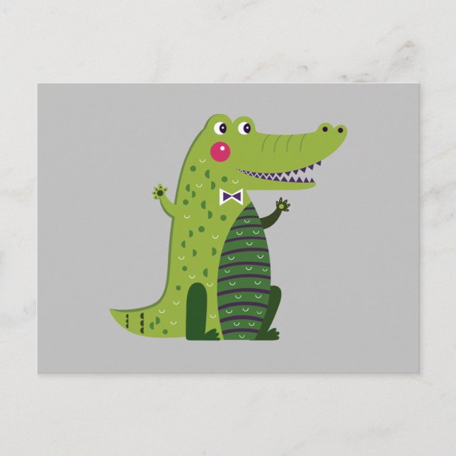 Cute Walking Alligator Postcard (Front)