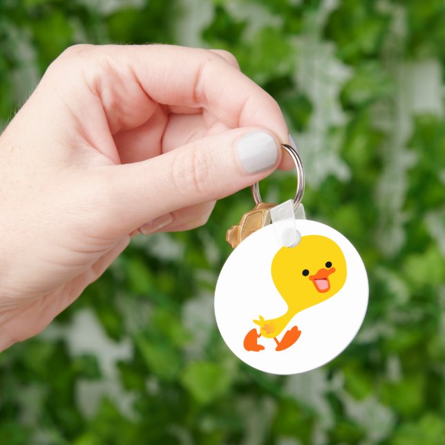 Cute Walking Cartoon Duckling Keychain (Hand)