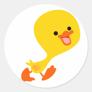 Cute Walking Cartoon Duckling Sticker