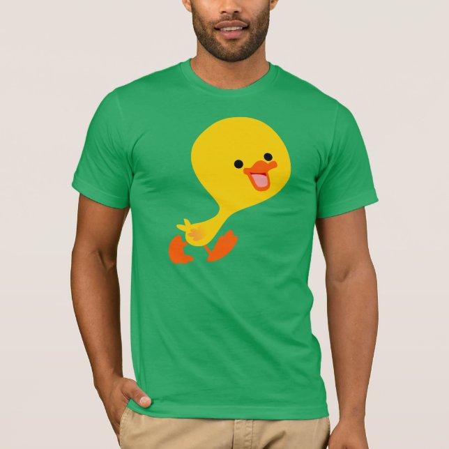 Cute Walking Cartoon Duckling T-Shirt (Front)
