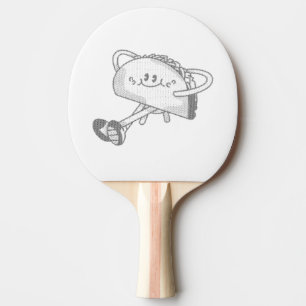 Cute Walking Green Taco Mascot Character Ping Pong Paddle