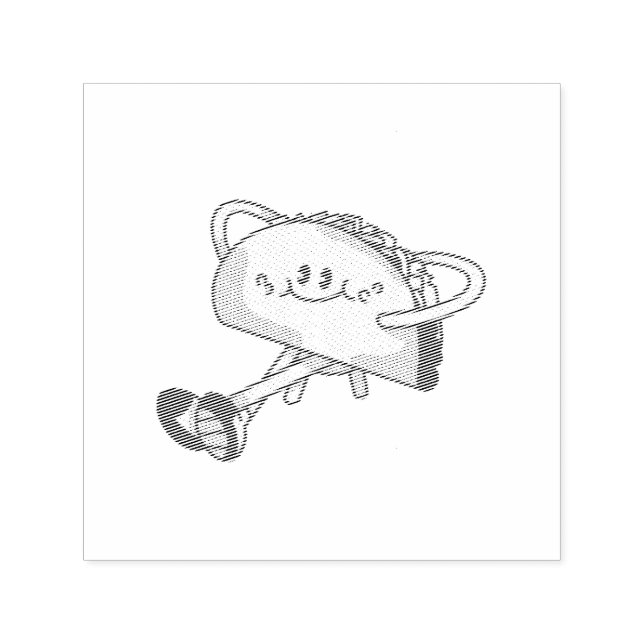 Cute Walking Green Taco Mascot Character Self-inking Stamp (Design)