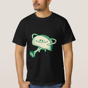 Cute Walking Green Taco Mascot Character T-Shirt