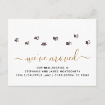 Cute Walking Paw Prints Black Gold Moving