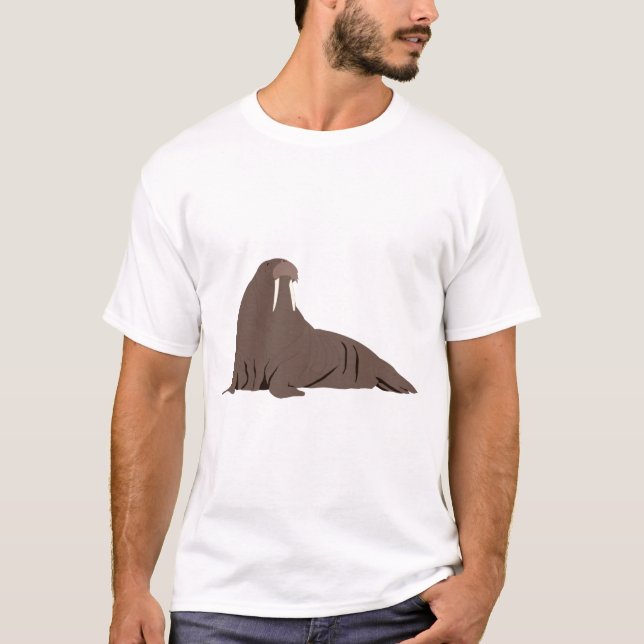 Cute Walrus Illustration T-Shirt (Front)
