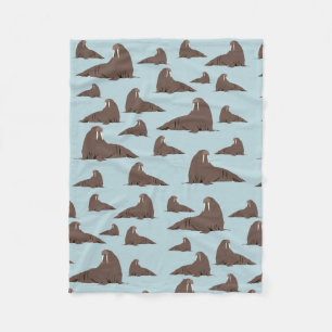 Cute Walrus Pattern  Fleece Blanket