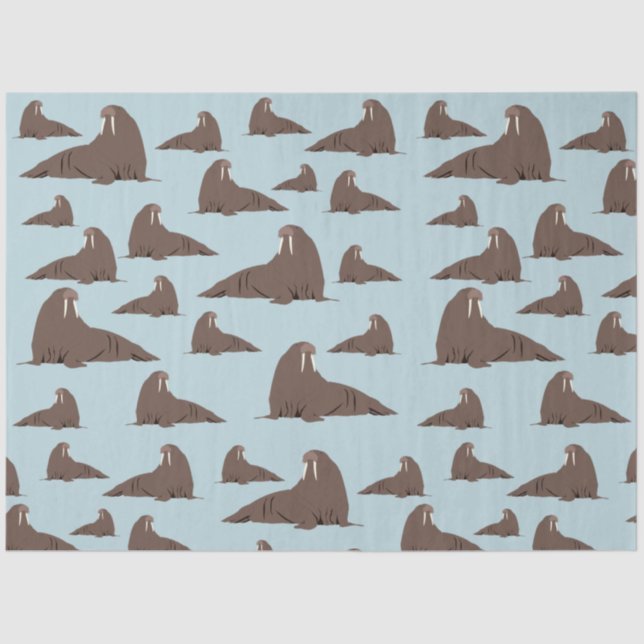 Cute Walrus Pattern  Tissue Paper (Front)