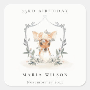 Cute Warm Cosy Autumn Essential Any Age Birthday Square Sticker