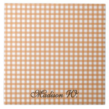 Cute Warm Orange Gingham Pattern