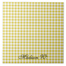 Cute Warm Yellow Gingham Pattern