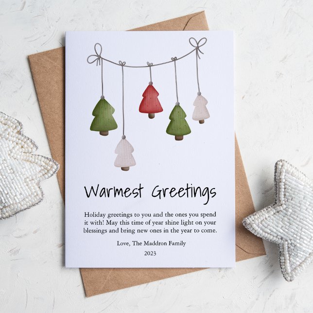 Cute Warmest Greetings Christmas Flat  Holiday Card (Creator Uploaded)