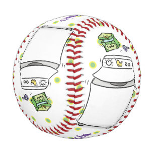Cute washing machine laundry cartoon illustration baseball
