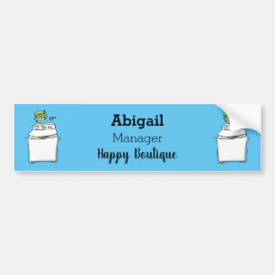 Cute washing machine laundry cartoon illustration bumper sticker