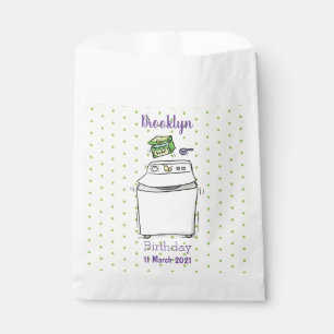 Cute washing machine laundry cartoon illustration favour bags