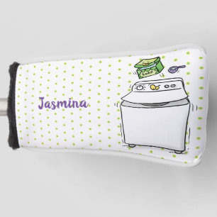 Cute washing machine laundry cartoon illustration golf head cover