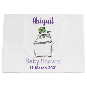Cute washing machine laundry cartoon illustration large gift bag