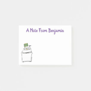 Cute washing machine laundry cartoon illustration post-it notes
