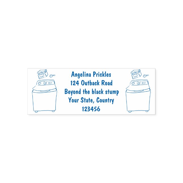Cute washing machine laundry cartoon illustration self-inking stamp (Design)