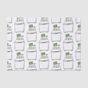 Cute washing machine laundry cartoon illustration tissue paper