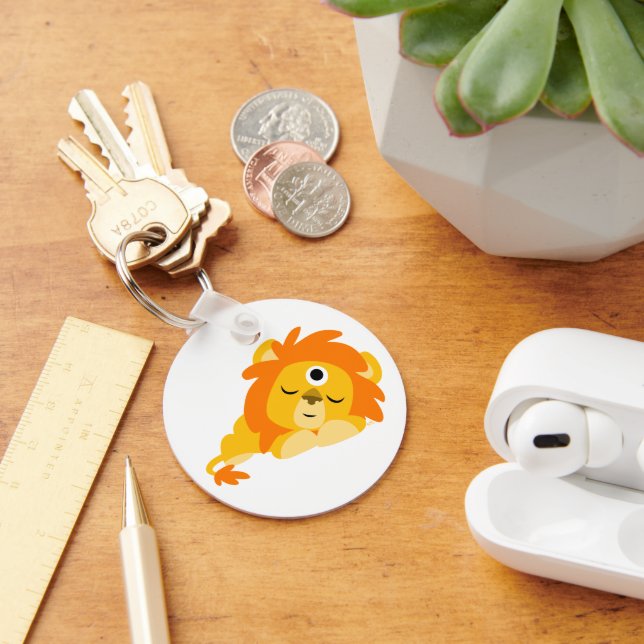 Cute Watchful Cartoon Lion keyring (Desk)
