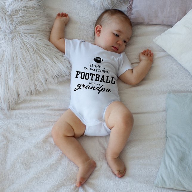 Cute Watching Football With Grandpa Baby Bodysuit (Creator Uploaded)